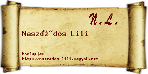 Naszádos Lili névjegykártya